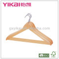 wooden shirt hanger with 2pcs metal clips